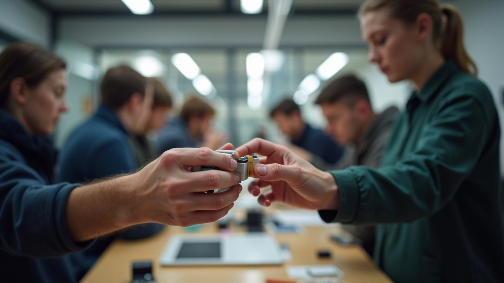 Käed, mis hoiavad 3D-printerist väljunud objekti, digikeskuse taustal